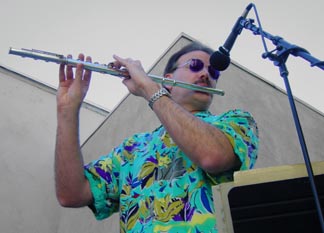 Photo of Dan playing Flute
